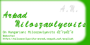 arpad miloszavlyevits business card